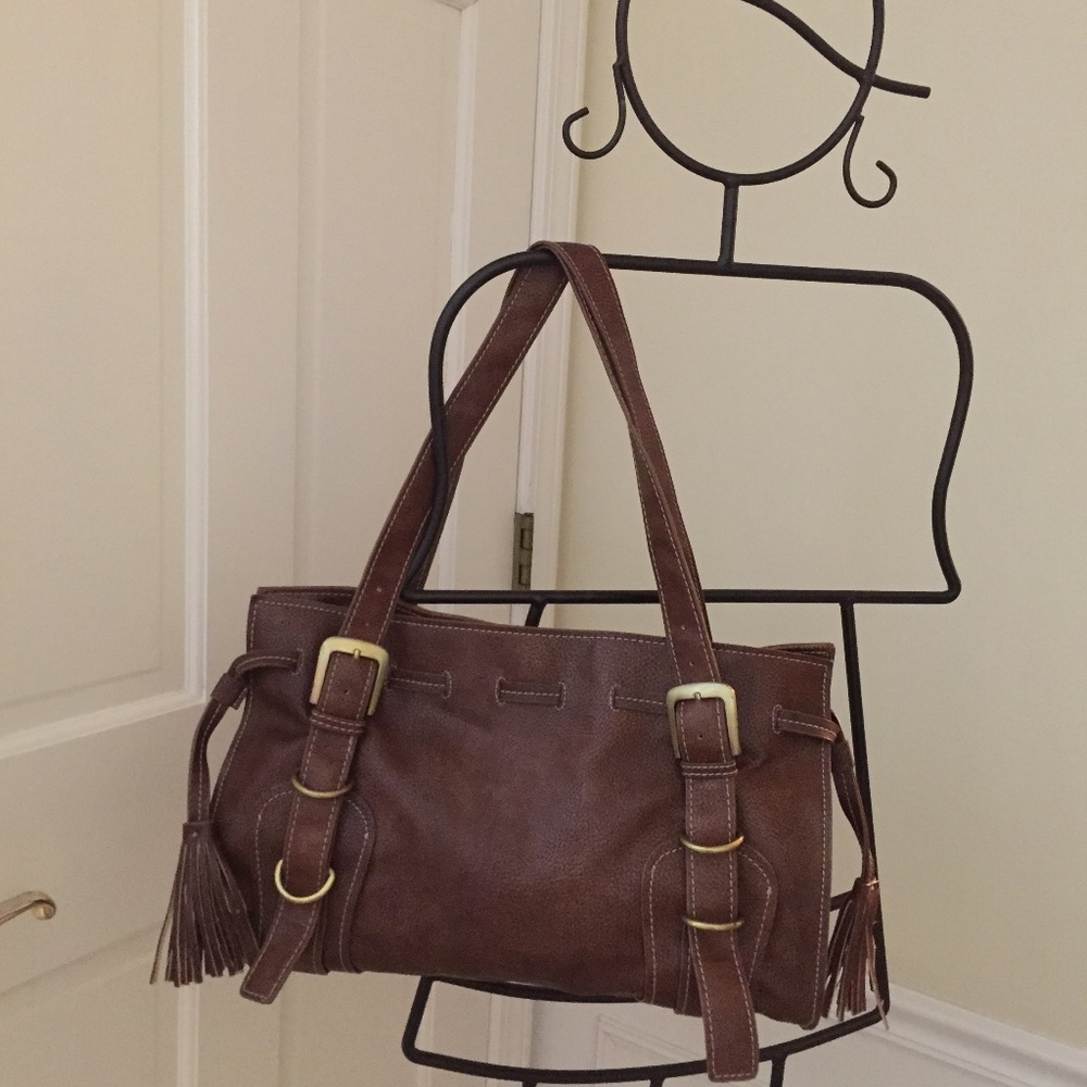 Tommy Hilfiger Brown Leather Tote Bag Purse. - Picture 2 of 6